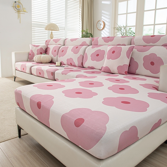 91家纺网 家纺一手货源 找家纺 沐沐2026新款冰丝印花沙发笠 玛奇朵