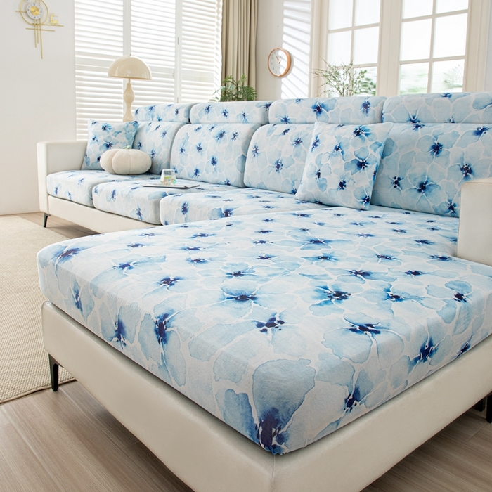 91家纺网 家纺一手货源 找家纺 沐沐2026新款冰丝印花沙发笠 花丛