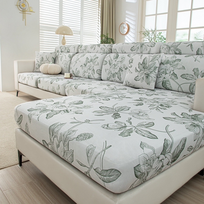 91家纺网 家纺一手货源 找家纺 沐沐2026新款冰丝印花沙发笠 清袅