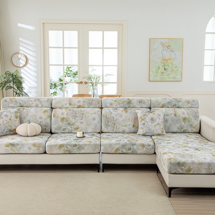 91家纺网 家纺一手货源 找家纺 沐沐2026新款冰丝印花沙发笠 花野