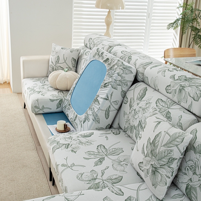 91家纺网 家纺一手货源 找家纺 沐沐2026新款冰丝印花沙发笠 清袅