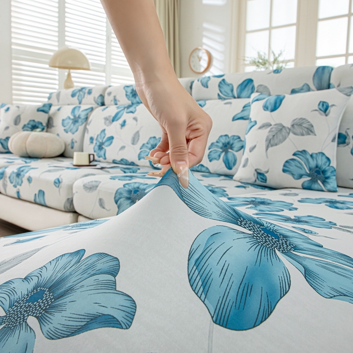 91家纺网 家纺一手货源 找家纺 沐沐2026新款冰丝印花沙发笠 花韵