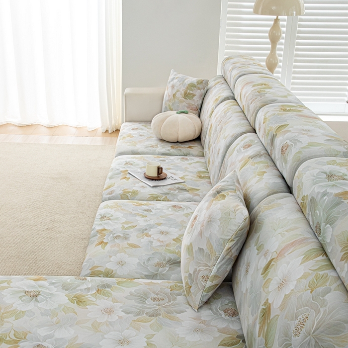 91家纺网 家纺一手货源 找家纺 沐沐2026新款冰丝印花沙发笠 花野