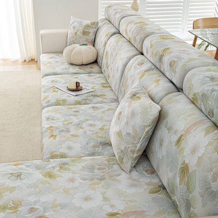 91家纺网 家纺一手货源 找家纺 沐沐2026新款冰丝印花沙发笠 花野