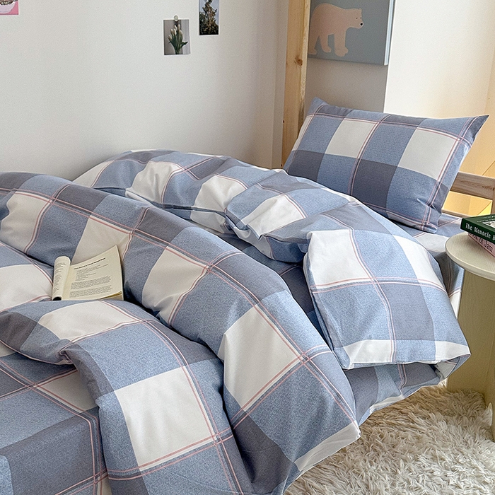 91家纺网 家纺一手货源 找家纺 天之爱2025新款全棉13372学生宿舍上下铺三件套多件套 蓝兮