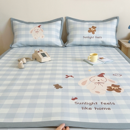 91家纺网 家纺一手货源 找家纺 （总）觅糖家纺2025新款韩系数码卡通印花冰藤席