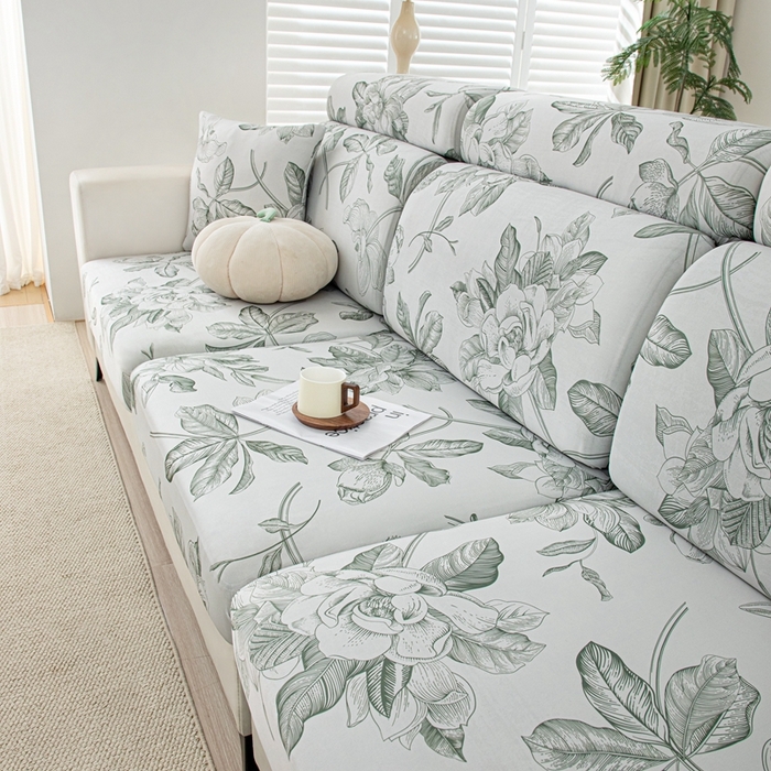 91家纺网 家纺一手货源 找家纺 沐沐2026新款冰丝印花沙发笠 清袅