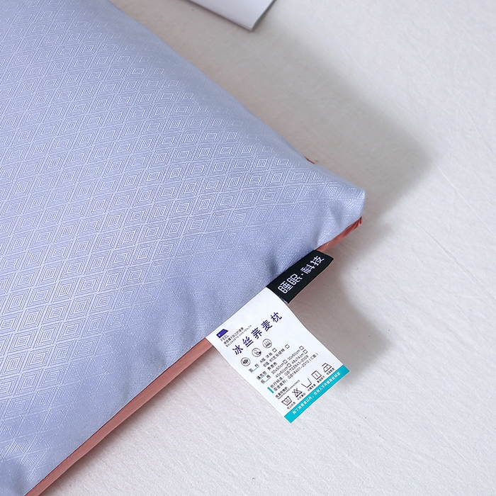 91家纺网 家纺一手货源 找家纺 糖果枕芯2025新款冰丝荞麦枕芯A面冰丝B面全棉 灰色 30*50cm