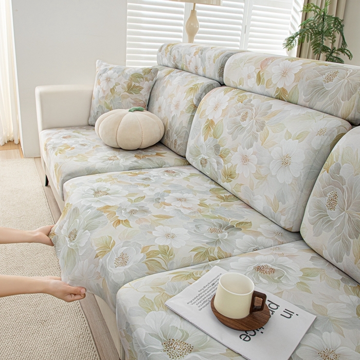 91家纺网 家纺一手货源 找家纺 沐沐2026新款冰丝印花沙发笠 花野