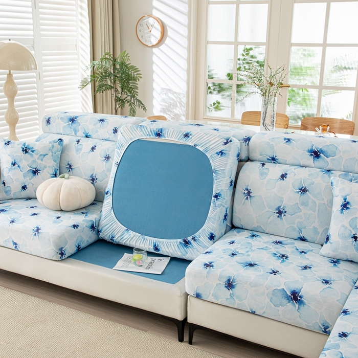 91家纺网 家纺一手货源 找家纺 沐沐2026新款冰丝印花沙发笠 花丛