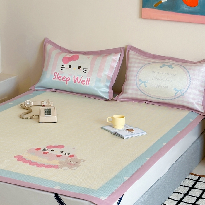 91家纺网 家纺一手货源 找家纺 觅糖家纺2025新款韩系数码卡通印花冰藤席 冰藤席-生日派对