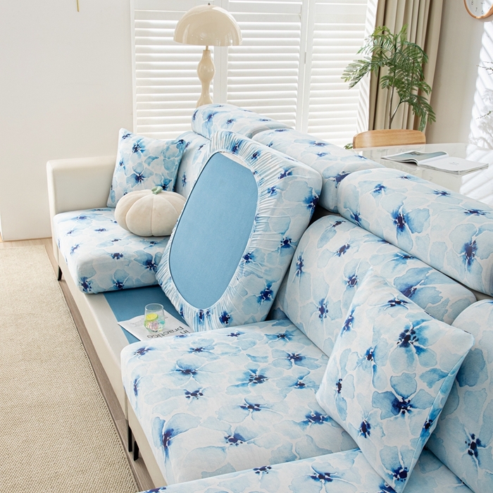 91家纺网 家纺一手货源 找家纺 沐沐2026新款冰丝印花沙发笠 花丛