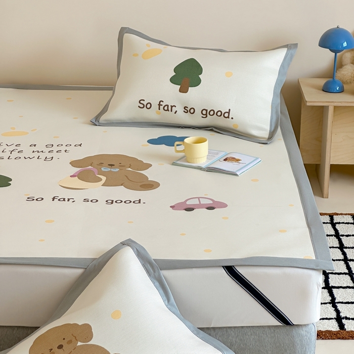 91家纺网 家纺一手货源 找家纺 觅糖家纺2025新款韩系数码卡通印花冰藤席 冰藤席-晴天狗