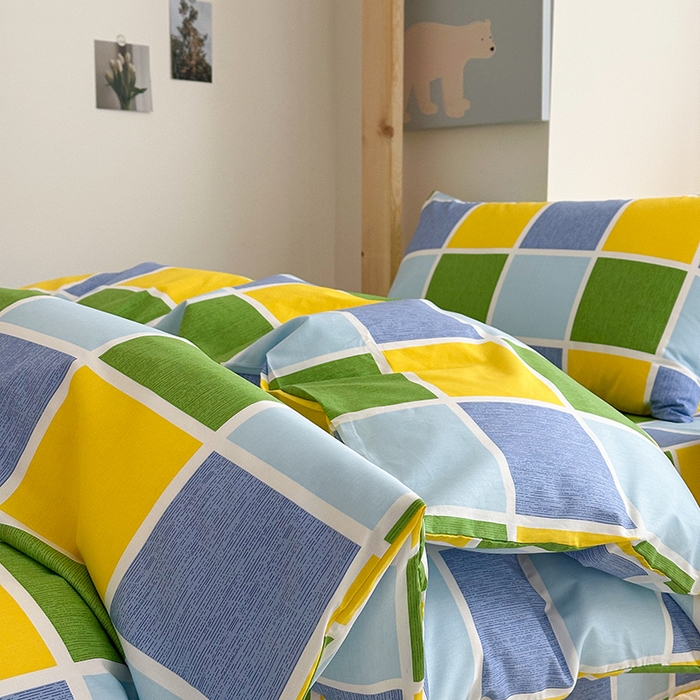 91家纺网 家纺一手货源 找家纺 天之爱2025新款全棉13372学生宿舍上下铺三件套多件套 彩虹