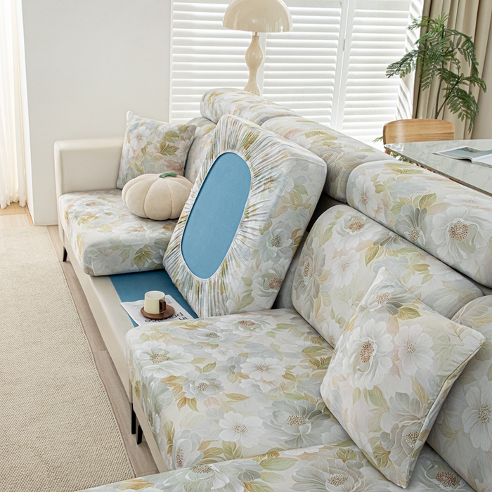 91家纺网 家纺一手货源 找家纺 沐沐2026新款冰丝印花沙发笠 花野