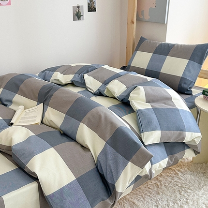 天之爱2025新款全棉13372学生宿舍上下铺三件套多件套 格调蓝