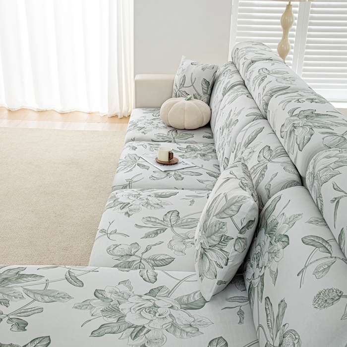 91家纺网 家纺一手货源 找家纺 沐沐2026新款冰丝印花沙发笠 清袅