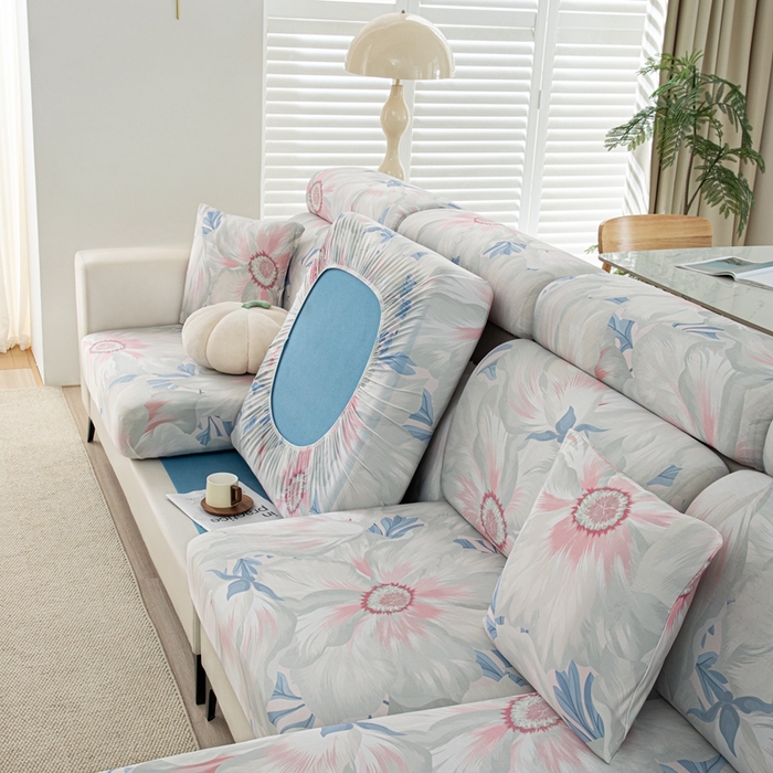 91家纺网 家纺一手货源 找家纺 沐沐2026新款冰丝印花沙发笠 花苑