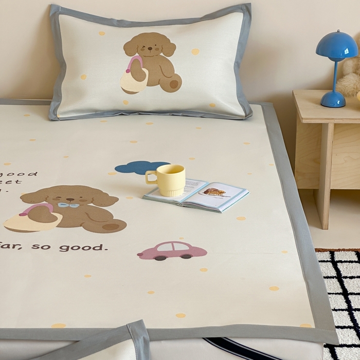 91家纺网 家纺一手货源 找家纺 觅糖家纺2025新款韩系数码卡通印花冰藤席 冰藤席-晴天狗