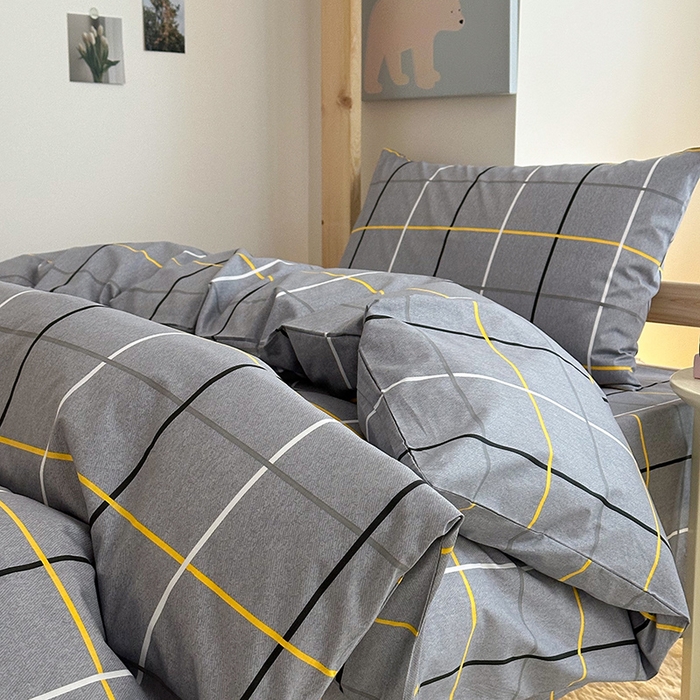 91家纺网 家纺一手货源 找家纺 天之爱2025新款全棉13372学生宿舍上下铺三件套多件套 经典灰
