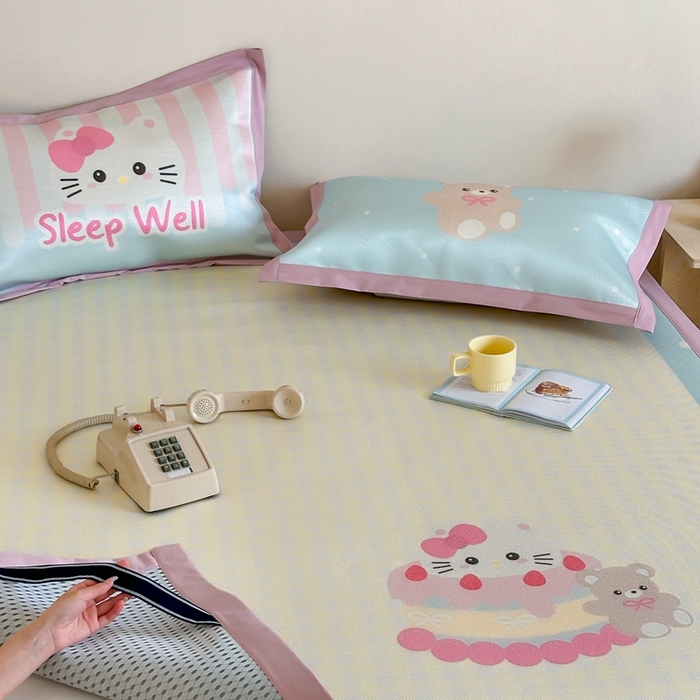 91家纺网 家纺一手货源 找家纺 觅糖家纺2025新款韩系数码卡通印花冰藤席 冰藤席-生日派对