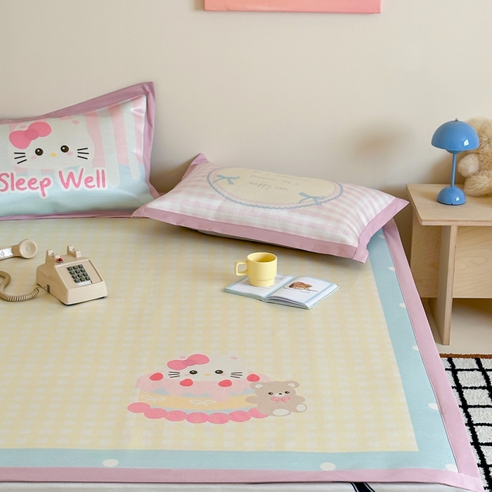 91家纺网 家纺一手货源 找家纺 觅糖家纺2025新款韩系数码卡通印花冰藤席 冰藤席-生日派对