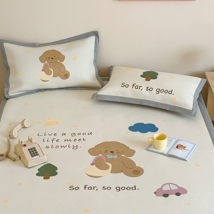 91家纺网 家纺一手货源 找家纺 觅糖家纺2025新款韩系数码卡通印花冰藤席 冰藤席-晴天狗