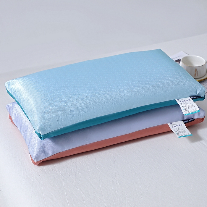 91家纺网 家纺一手货源 找家纺 糖果枕芯2025新款冰丝荞麦枕芯A面冰丝B面全棉 灰色 30*50cm