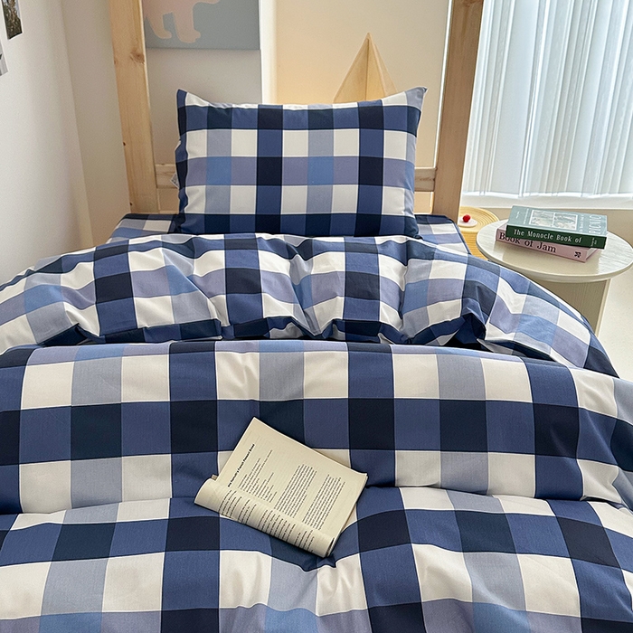 91家纺网 家纺一手货源 找家纺 天之爱2025新款全棉13372学生宿舍上下铺三件套多件套 蓝韵