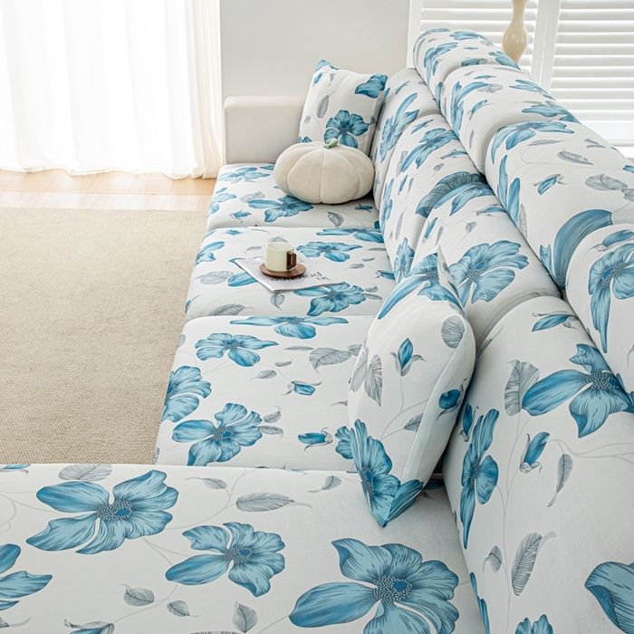 91家纺网 家纺一手货源 找家纺 沐沐2026新款冰丝印花沙发笠 花韵