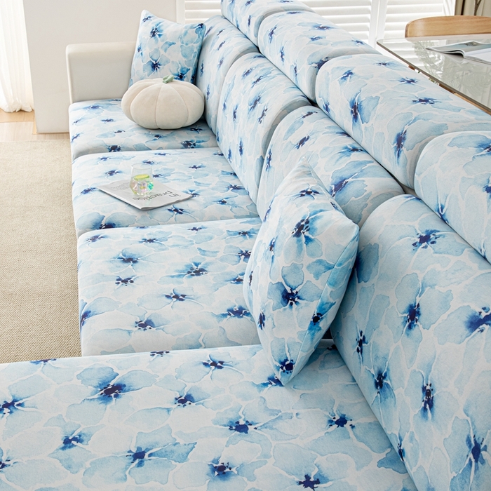 91家纺网 家纺一手货源 找家纺 沐沐2026新款冰丝印花沙发笠 花丛