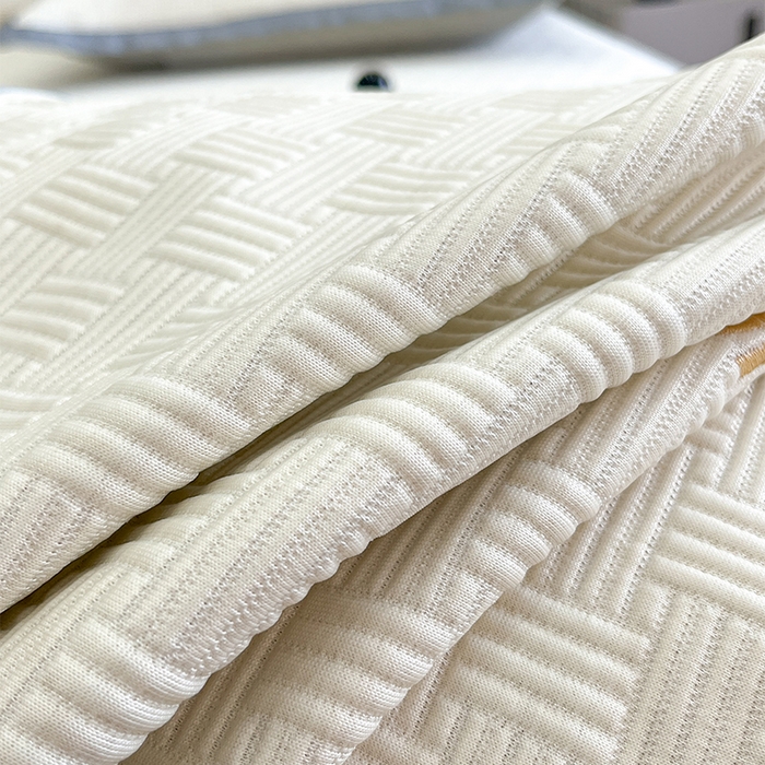 91家纺网 家纺一手货源 找家纺 如一2025新款A类刺绣PE中分子冰豆豆凉感软席-都市系列 都市-珍珠白