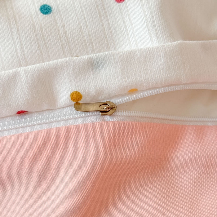 91家纺网 家纺一手货源 找家纺 可可家纺 2025新款亲肤有氧提花小竺棉四件套 彩色波点