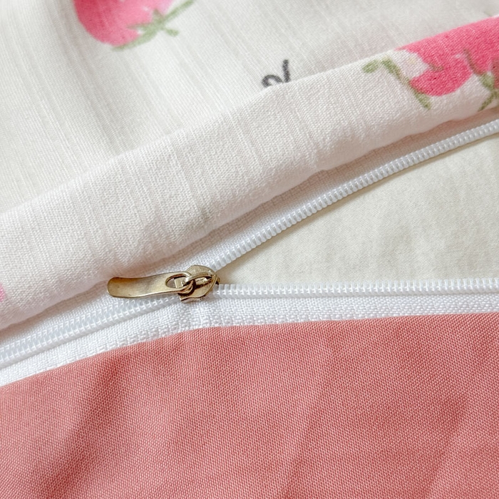 91家纺网 家纺一手货源 找家纺 可可家纺 2025新款亲肤有氧提花小竺棉四件套 草莓物语