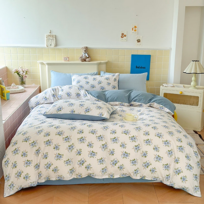 91家纺网 家纺一手货源 找家纺 可可家纺 2025新款亲肤有氧提花小竺棉四件套 芳华兰