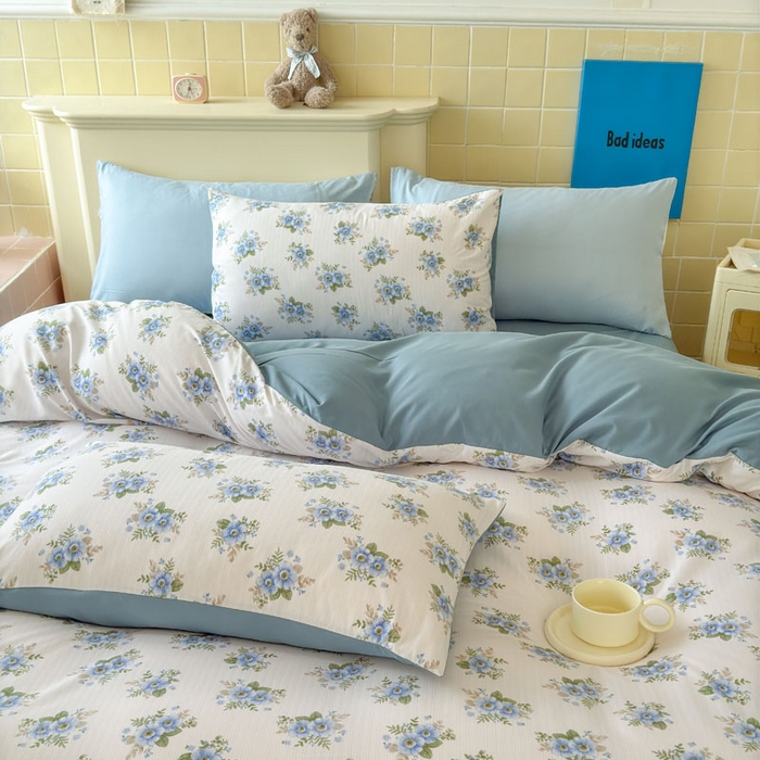 91家纺网 家纺一手货源 找家纺 可可家纺 2025新款亲肤有氧提花小竺棉四件套 芳华兰