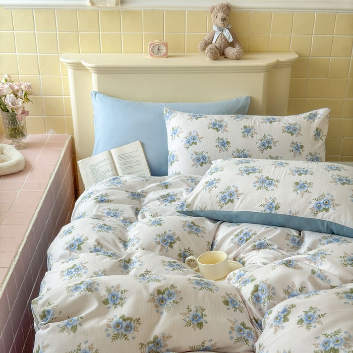 91家纺网 家纺一手货源 找家纺 可可家纺 2025新款亲肤有氧提花小竺棉四件套 芳华兰