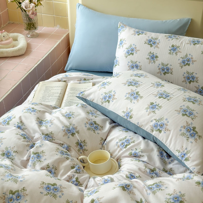 91家纺网 家纺一手货源 找家纺 可可家纺 2025新款亲肤有氧提花小竺棉四件套 芳华兰