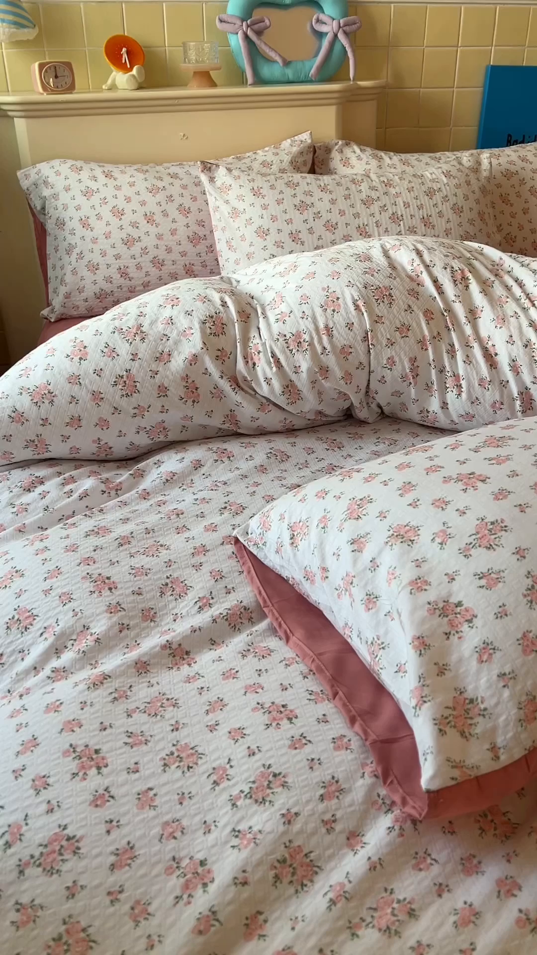 91家纺网 家纺一手货源 找家纺 可可家纺 2025新款亲肤有氧提花小竺棉四件套 粉佳人