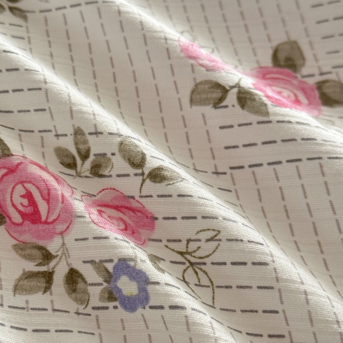 91家纺网 家纺一手货源 找家纺 可可家纺 2025新款亲肤有氧提花小竺棉四件套 玫瑰香韵