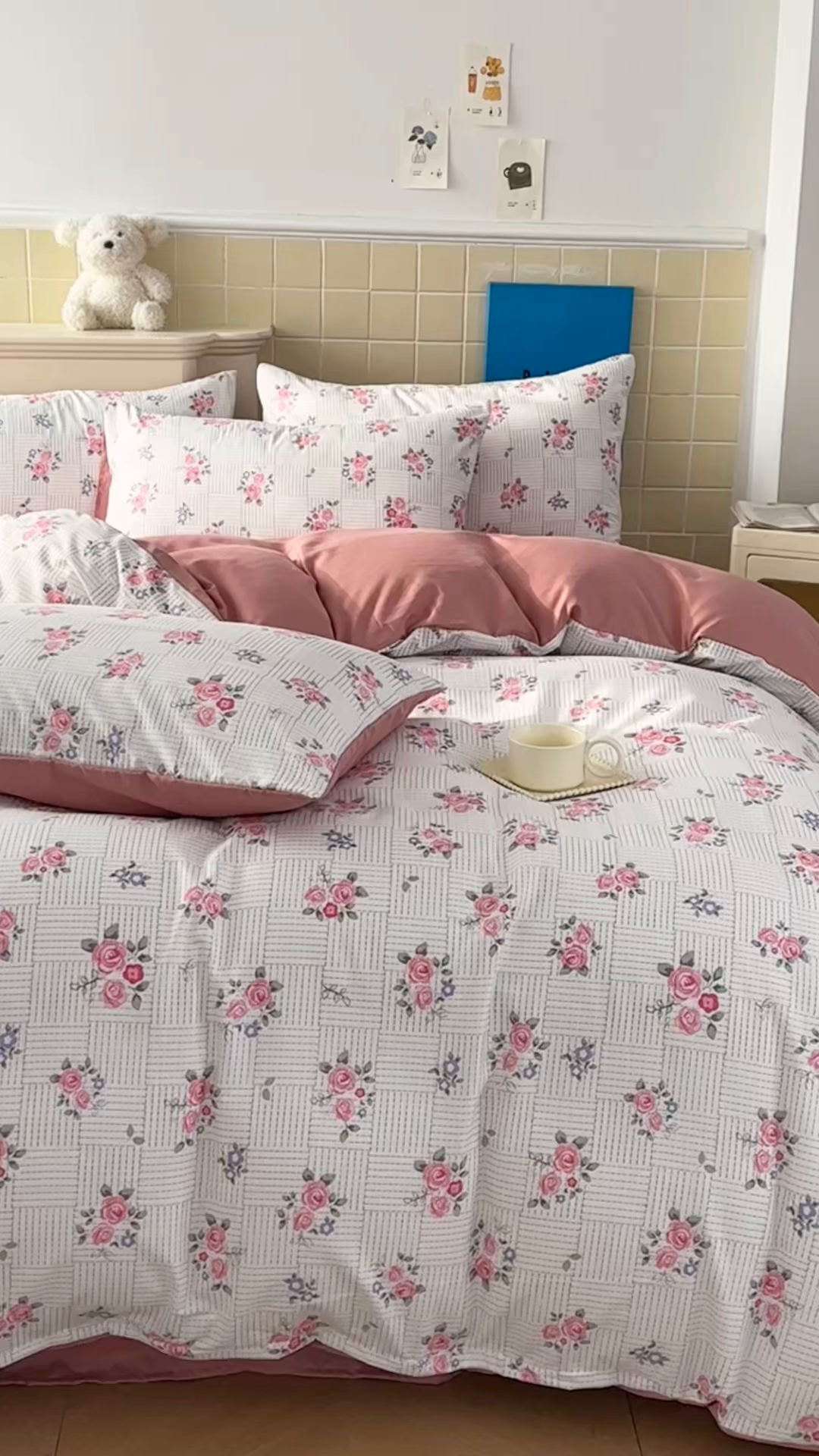 91家纺网 家纺一手货源 找家纺 可可家纺 2025新款亲肤有氧提花小竺棉四件套 玫瑰香韵