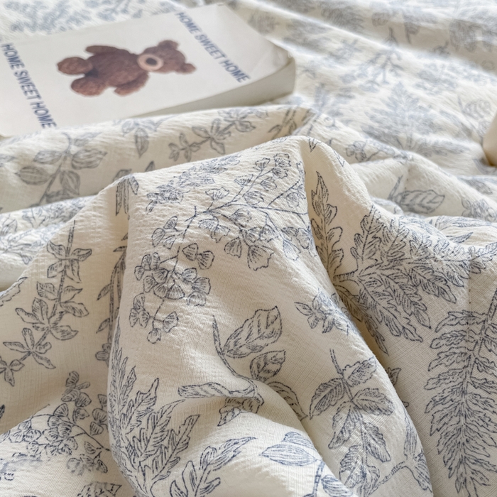 91家纺网 家纺一手货源 找家纺 云玲时尚 2025新款云感双层纱床盖夏被四件套 莫尼绿