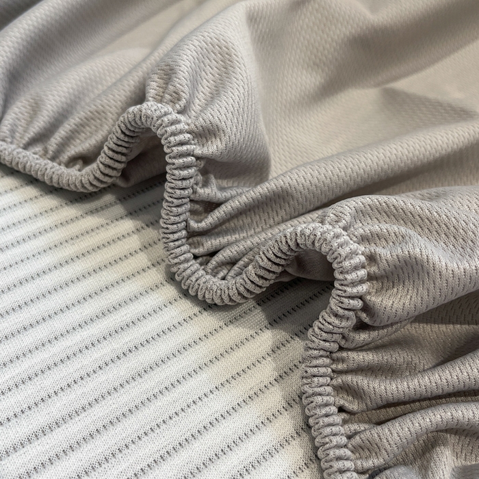 91家纺网 家纺一手货源 找家纺 如一 2025春夏新款A类卡通刺绣PE中分子冰豆豆凉感软席凉席席子 床笠款-线条喵喵