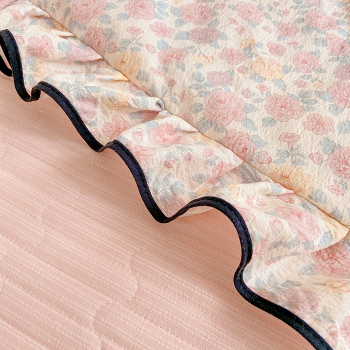 91家纺网 家纺一手货源 找家纺 （总）大麦家纺 2025年新款云感棉双层纱花边床盖夏被夏凉被空调被四件套