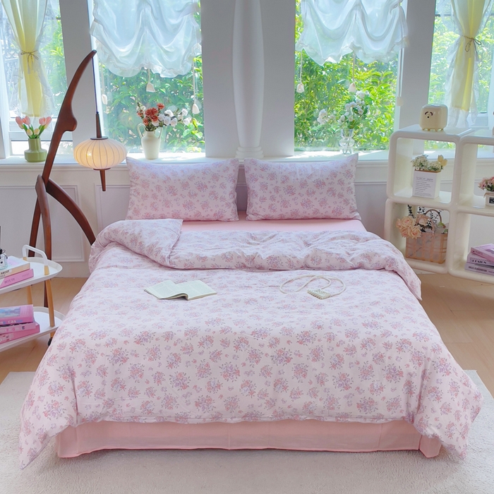 91家纺网 家纺一手货源 找家纺 （总）集布 2025新款活性印染全棉双层纱四件套