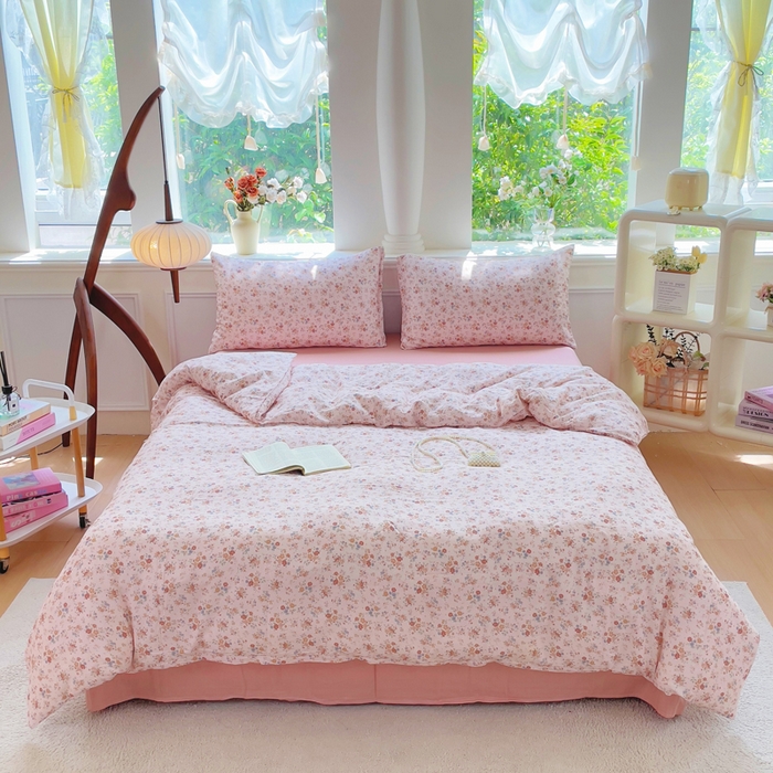 91家纺网 家纺一手货源 找家纺 （总）集布 2025新款活性印染全棉双层纱四件套