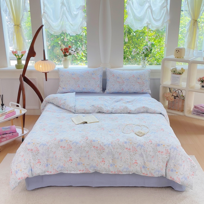 91家纺网 家纺一手货源 找家纺 （总）集布 2025新款活性印染全棉双层纱四件套