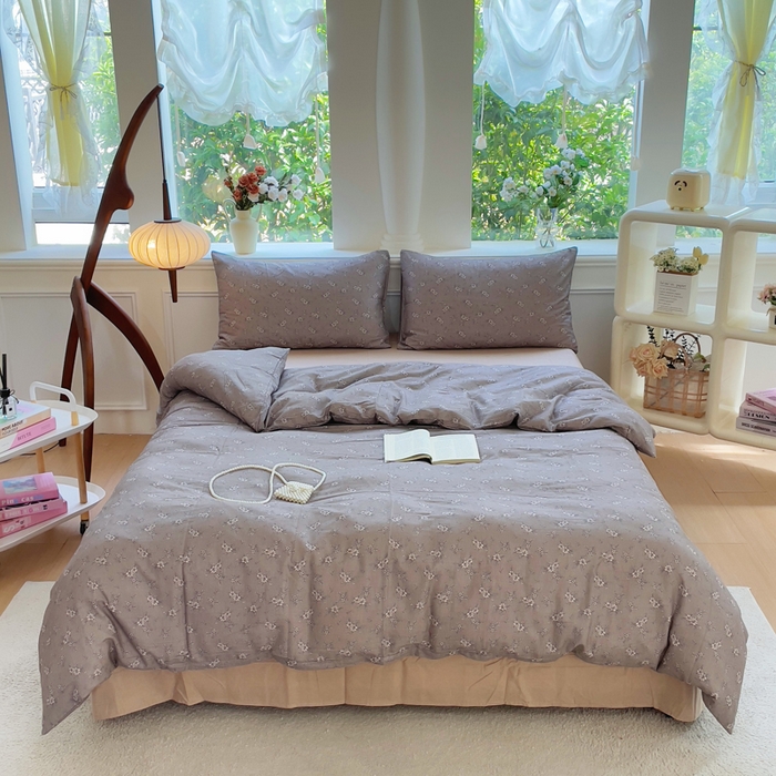 91家纺网 家纺一手货源 找家纺 （总）集布 2025新款活性印染全棉双层纱四件套