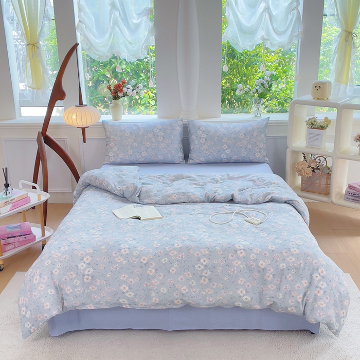 91家纺网 家纺一手货源 找家纺 （总）集布 2025新款活性印染全棉双层纱四件套