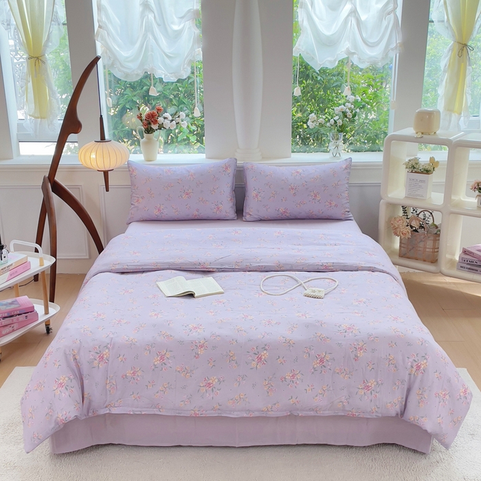 91家纺网 家纺一手货源 找家纺 （总）集布 2025新款活性印染全棉双层纱四件套